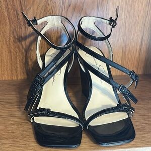 👡 Jessica Simpson Black Aliara Wedge Sandals– Size 7M/EU 37 1/2